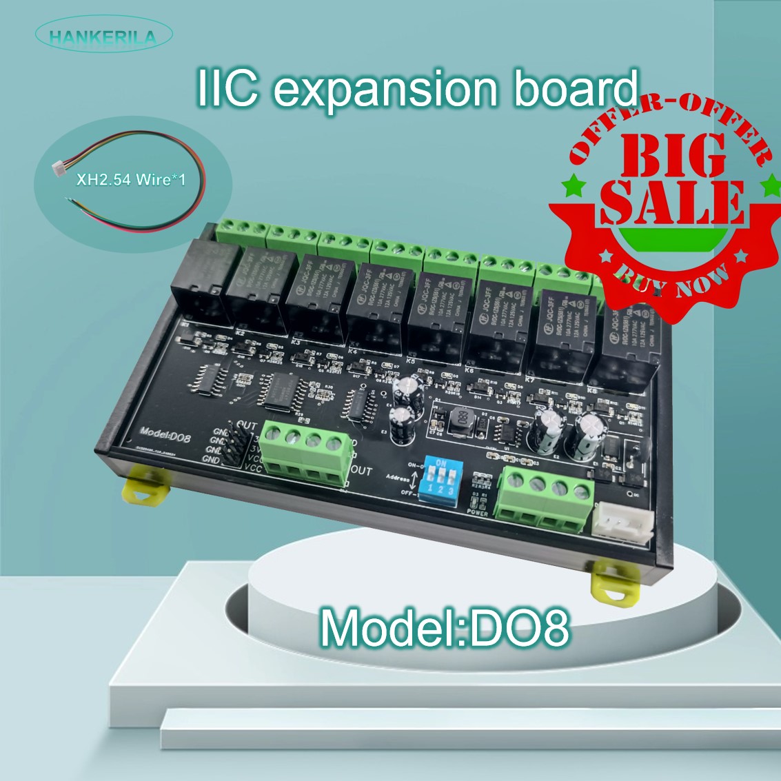 I2C extension Relay Board DO8  - Espressif Esp32 review and price